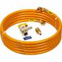 Imagem de Kit 10 Metros 16mm Tubo PEX GÁS Multicamadas Amarelo + Registro BM