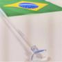 Imagem de Kit 10 Mini Haste Suporte Verde Bandeira Brasil C/Ventosa