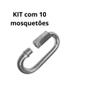 Imagem de Kit 10 Mosquetão Oval Rosca Galvanizado Bellift Resistente 10x92mm