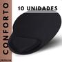 Imagem de Kit 10 Mouse Pad Gamer Ergonomico Preto Com Apoio de Pulso Confortavel Para Escritorio Home Office Gamer - Proteloja