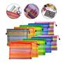 Imagem de Kit 10 Necessaire Estojo Nylon Colorida Viagem Escola Make