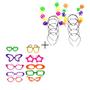 Imagem de Kit 10 Óculos Coloridos Divertido + 10 Tiaras Festa Balada