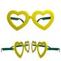 Imagem de Kit 10 Óculos Sem Lentes Verde Amarelo Coração Copa 2022