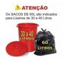 Imagem de Kit 10 Pacotes Com Saco De Lixo 60 Litros Preto 100 Unid