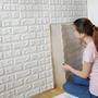 Kit 10 Papel de Parede Adesivo Tijolinho Branco Decoração Casa - VRS Imagem de Kit 10 Papel de Parede Adesivo Tijolinho Branco Decoração Casa