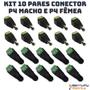 Imagem de Kit 10 Pares Conector Para Câmeras Led P4 Macho E P4 Fêmea