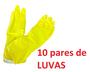 Imagem de Kit 10 Pares De Luvas Látex Amarela Para Limpeza Tamanho P