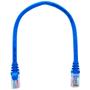 Imagem de Kit 10 Patch Cord CAt6 100% Cobre Azul 20 centímetros para Rack