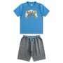 Imagem de Kit 10 Peças De Roupa Infantil Masculino 5 Camisas + 5 Shorts Estampadas e Liso