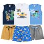 Imagem de Kit 10 Peças de Roupa Infantil Menino 5 Conjuntos de Verão Sortido