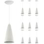 Imagem de Kit 10 Pendentes Cone Lowcost Aluminio Decoracao Branco