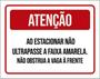 Imagem de Kit 10 Placa Ao Estacionar Ultrapasse Faixa 36X46