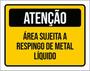 Imagem de Kit 10 Placa Área Sujeita Respingo Metal Líquido 36X46