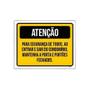 Imagem de Kit 10 Placa Atenção Segurança Porta Portões Fechados