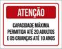 Imagem de Kit 10 Placa Capacida Máxima 20 Adultos 5 Crianças 36X46