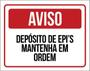 Imagem de Kit 10 Placa Depósito Epi Mantenha Ord Vermelho 36X46