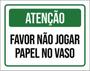 Imagem de Kit 10 Placa Favor Jogar Papel No Vaso Ver 36X46