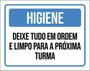 Imagem de Kit 10 Placa Higiene Deixe Tudo Ord Limpo Próxima Turma36X46