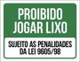 Imagem de Kit 10 Placa Jogar Lixo Sujeito Penalidades Da Lei 36X46