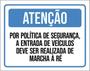 Imagem de Kit 10 Placa Política Segurança Entrada Veículos Ré 36X46