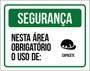 Imagem de Kit 10 Placa Segurança Área Obrigatório Uso Capacete 36X46