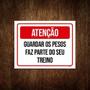 Imagem de Kit 10 Placa Sinalização - Atenção Guardar Pesos Treino