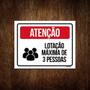 Imagem de Kit 10 Placa Sinalização - Atenção Lotação Máxima 3 Pessoas