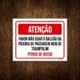 Imagem de Kit 10 Placa Sinalização - Atenção Não Usar Balcão Piscina