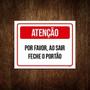 Imagem de Kit 10 Placa Sinalização Atenção Por Favor Sair Feche Portão