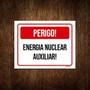 Imagem de Kit 10 Placa Sinalização - Perigo Energia Nuclear Auxiliar