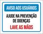 Imagem de Kit 10 Placa Usuários Aju Prevenção Doenças Mãos 36X46