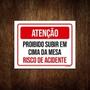 Imagem de Kit 10 Placaatenção Proibido Subir Em Cima Da Mesa