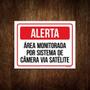 Imagem de Kit 10 Placas Alerta Área Monitorada Sistema Câmera Satelite