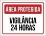 Imagem de Kit 10 Placas Área Protegida Vigilância 24 Horas 36X46