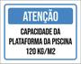 Imagem de Kit 10 Placas Atenção Capacidade Plataforma 120Kg 36X46