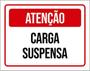 Imagem de Kit 10 Placas Atenção Carga Suspensa Vermelha 36X46