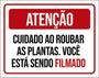 Imagem de Kit 10 Placas Atenção Cuidado Roubar Plantas 36X46