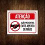 Imagem de Kit 10 Placas Atenção - Evite Aperto De Mãos