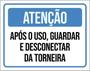 Imagem de Kit 10 Placas Atenção Guardar Desconectar Torneira 36X46