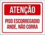 Imagem de Kit 10 Placas Atenção Piso Escorregadio Ande Não Corra 36X46