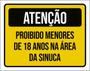 Imagem de Kit 10 Placas Atenção Proibido Menores 18 Anos Sinuca 36X46