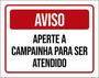 Imagem de Kit 10 Placas Aviso Aperte Campainha Para Ser Atendido 36X46