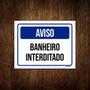 Imagem de Kit 10 Placas Aviso Banheiro Interditado