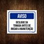 Imagem de Kit 10 Placas Aviso Desligue Tomada Antes Manutenção