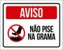 Imagem de Kit 10 Placas Aviso Não Pise Grama Desenho 36X46