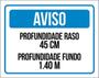 Imagem de Kit 10 Placas Aviso Profundidade Raso Fundo 36X46