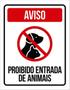 Imagem de Kit 10 Placas Aviso Proibida Entrada De Animais 36X46