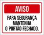 Imagem de Kit 10 Placas Aviso Segurança Mantenha Vermelho Portão 36X46