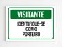 Imagem de kit 10 Placas aviso visitante identifique-se com o porteiro