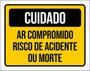 Imagem de Kit 10 Placas Cuidado Ar Comprimido Risco Acidente 36X46